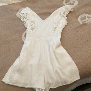 Express White Embroidered Romper